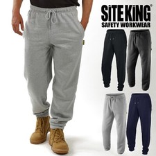 SITE KING Mens Work Tracksuit Jogging Bottoms Trousers - CASUAL FLEECE JOGGERS