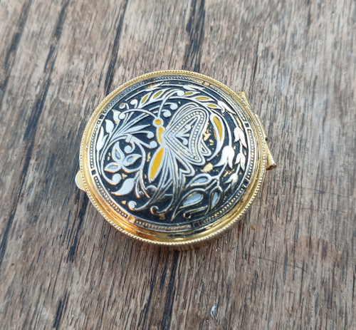 Vintage butterfly pill box - vintage,