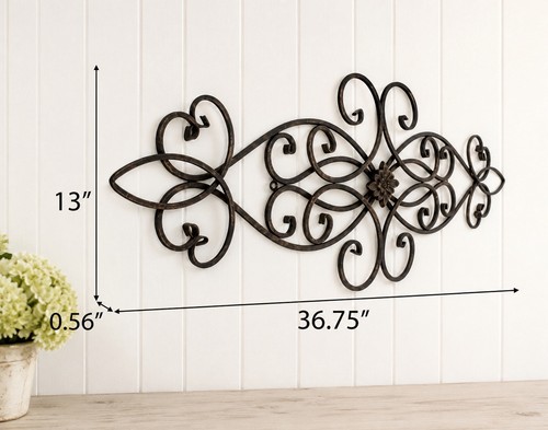 Large rustic scroll pediment - rustic,