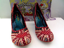IRREGULAR CHOICE MUTINY WOMENS SHOES SIZE 7.5 EU 41 BLACK/RED PATTY NEW WITH BOX