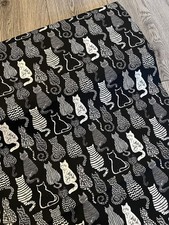 1 Meter Black/white Cats Design 100% Cotton Fabric 45” Wide