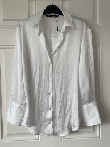 Zara white silky satin - white, effect