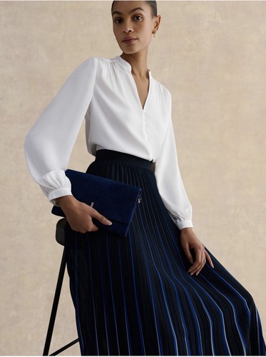 Hobbs navy blue vida pleated - vida,