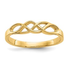 10K Yellow Gold Free Form Knot Design Ring Size 7 for Women