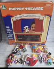 Vintage Early Learning Centre Wooden Puppet Theatre + 18 Puppets Bundle Box ELC