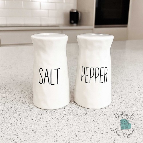Salt pepper shaker set - pepper, white