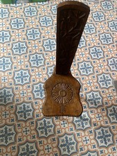 Vintage Carved Spinning Chair Folk Style Wood Flowers