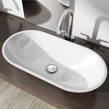 Bathroom Wash Basin Bowl Stone Solid Countertop Oval Large Deep Sink 600x300mm