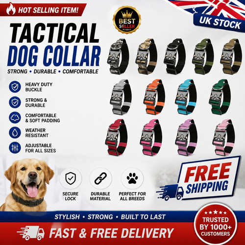 Tactical dog collar heavy duty - tactical,