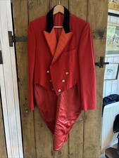 Moss Bross Men's  Red 100% Wool Tail Coat Size XL