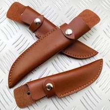 Cowhide Leather Straight Knife Sheath Pouch Cover For Fixed Blade Portable