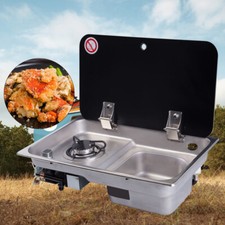 GR-903 Boat Caravan RV Camper 1 Burner LPG Gas Stove Hob With Sink Combo Cooktop