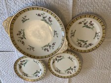 Johnson Bros England Pareek Serving Plate & 3 Side Plates. Gold Plated. VGC.