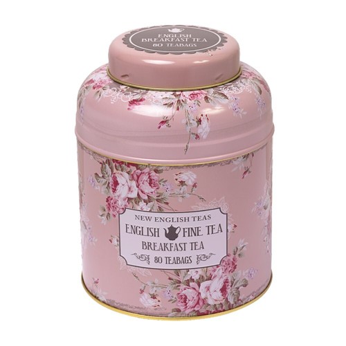 Vintage floral teabag tin - vintage,
