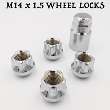 Locking Wheel Nuts M14x1.5 Open (Chrome) For Jaguar E-Pace I-Pace F-Pace