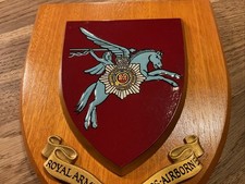 VINTAGE HAND PAINTED BRITISH ARMY R.A.S.C.  - AIRBORNE PLAQUE SHIELD