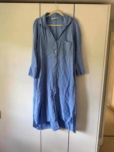 Zara blue linen - linen, midi