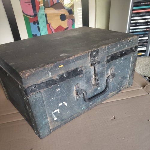 Antique vintage wooden trunk - antique,