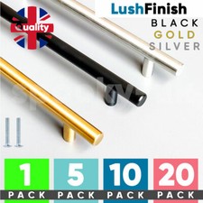 Kitchen Cupboard Cabinet T-Bar Door Handle Brushed Stainless Steel Black Gold