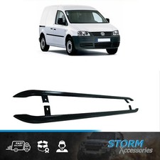 For Volkswagen Caddy 2004-2020 SWB Trapezoid Side Bars In Gloss Black By STX