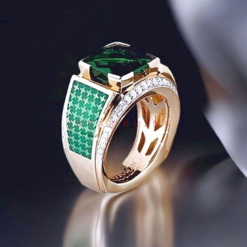 Emerald square cut - with, 925