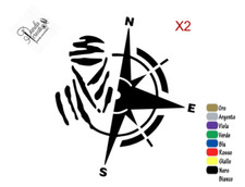 Kit 2 adesivi DAKAR ROSA DEI VENTI vinile decorativi tuning sticker auto moto