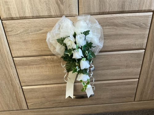 Ivory white organza rose - 12, &