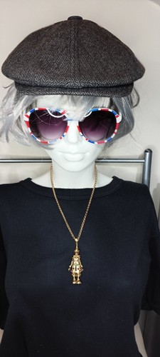9ct gold clown and chain - gold,