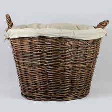 Round Log Basket with Liner – Fireside Storage for Logs & Kindling - FIRE161