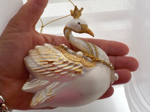 Beautiful glass swan christmas - swan,