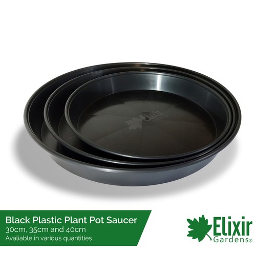 Round black plastic - round, plant