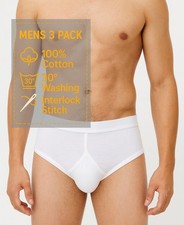 Mens Y Fronts 3 Pairs Interlock Cotton Briefs Underpants Slips Pants Underwear