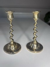 Pair Of Brass Open Barley
