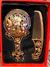 antique silver brush comb