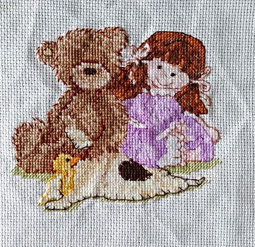 Completed cross stitch panel - completed,