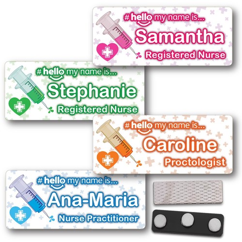 Hello name badge nurse - hello, my