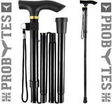 Easy Folding Adjustable Walking Stick Plain & Flower Design Nonslip Lightweight