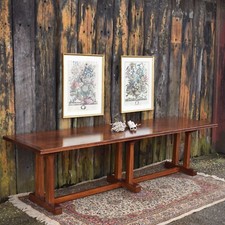 Vintage 1959 Barnett Serota Mahogany Extra Large Library Refectory Dining Table