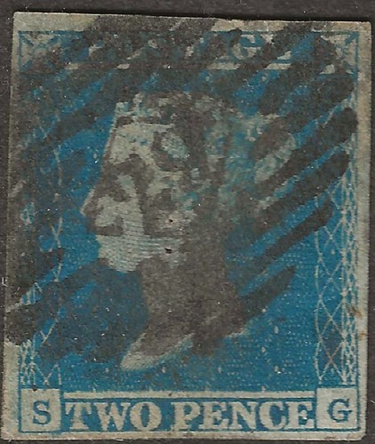 1849 two penny blue - qv,