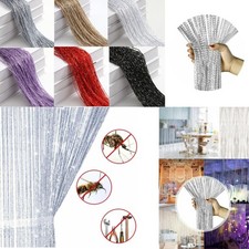 String Curtain Panels Door Fly Screen Room Divider Net Hanging Glitter Curtains