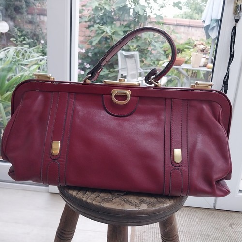 Vtg oxblood leather - leather, gladstone
