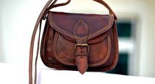 Leather Bag Goat Vintage Women's Genuine Shoulder Messenger Handmade Satchel New