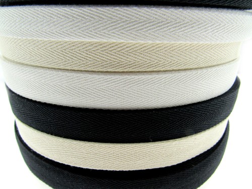 Cotton herringbone apron tape - herringbone,