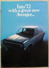 HILLMAN AVENGER Car Sales Brochure 1971-72 #C2607/H/1/200