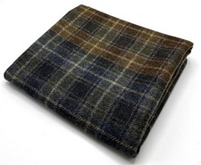 Blue Brown Check Wool Fabric