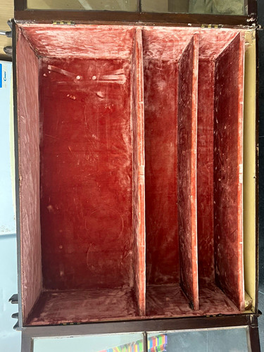 Brown wood glass display - brown,