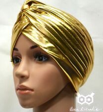 Gold Silver Shimmer Turban Cap