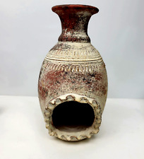 Terracotta Clay Tabletop Chiminea Candle Holder Votive Tealight Incense Handmade