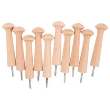  10 Pcs Wooden Coat Hooks Screw-in Decorative Towel Entryway Pegs