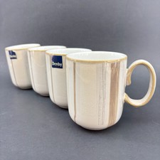 NEW Denby Truffle Layers Stripes Set/4 Coffee Beaker Mugs Cup Stoneware UK